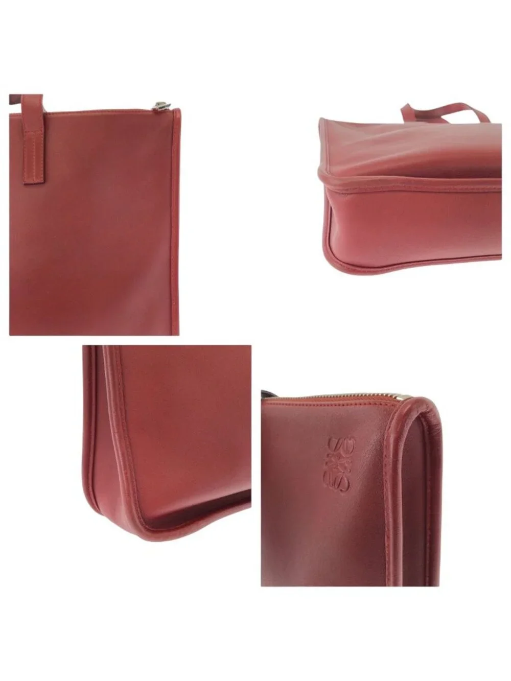 Loewe Anagram New Toledo Red Silver Leather Business Briefcase